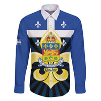 Quebec Canada Province Family Matching Short Sleeve Bodycon Dress and Hawaiian Shirt Fleur De Lis Coat Of Arms