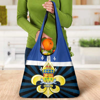 Quebec Canada Province Grocery Bag Fleur De Lis Coat Of Arms