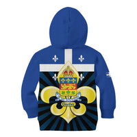 Quebec Canada Province Kid Hoodie Fleur De Lis Coat Of Arms