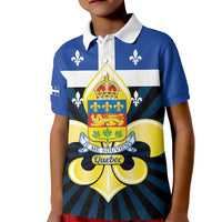 Quebec Canada Province Kid Polo Shirt Fleur De Lis Coat Of Arms