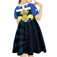 Quebec Canada Province Kid Short Sleeve Dress Fleur De Lis Coat Of Arms