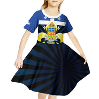 Quebec Canada Province Kid Short Sleeve Dress Fleur De Lis Coat Of Arms