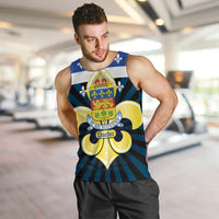 Quebec Canada Province Men Tank Top Fleur De Lis Coat Of Arms