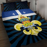 Quebec Canada Province Quilt Bed Set Fleur De Lis Coat Of Arms