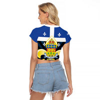 Quebec Canada Province Raglan Cropped T Shirt Fleur De Lis Coat Of Arms