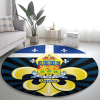 Quebec Canada Province Round Carpet Fleur De Lis Coat Of Arms