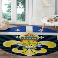 Quebec Canada Province Round Carpet Fleur De Lis Coat Of Arms