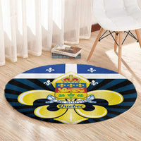 Quebec Canada Province Round Carpet Fleur De Lis Coat Of Arms