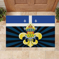 Quebec Canada Province Rubber Doormat Fleur De Lis Coat Of Arms