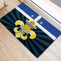 Quebec Canada Province Rubber Doormat Fleur De Lis Coat Of Arms