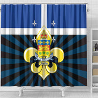 Quebec Canada Province Shower Curtain Fleur De Lis Coat Of Arms