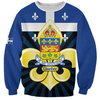 Quebec Canada Province Sweatshirt Fleur De Lis Coat Of Arms