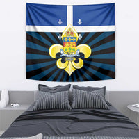 Quebec Canada Province Tapestry Fleur De Lis Coat Of Arms