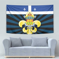 Quebec Canada Province Tapestry Fleur De Lis Coat Of Arms