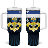 Quebec Canada Province Tumbler With Handle Fleur De Lis Coat Of Arms