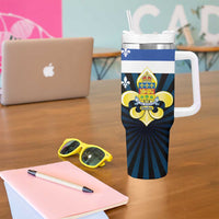 Quebec Canada Province Tumbler With Handle Fleur De Lis Coat Of Arms