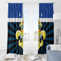 Quebec Canada Province Window Curtain Fleur De Lis Coat Of Arms
