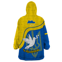 Ukraine Wearable Blanket Hoodie Slava Ukraini Sporty Version - Wonder Print Shop