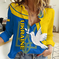 Ukraine Women Casual Shirt Slava Ukraini Sporty Version - Wonder Print Shop