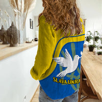 Ukraine Women Casual Shirt Slava Ukraini Sporty Version - Wonder Print Shop