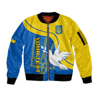 Personalised Ukraine Sleeve Zip Bomber Jacket Slava Ukraini Sporty Version - Wonder Print Shop