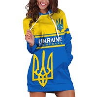 Personalised Ukraine Football Hoodie Dress Come On Ukraina - Wonder Print Shop