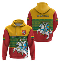 Personalised Lithuania Hoodie Lithuanian Coat Of Arms Mix Folk Pattern - Wonder Print Shop