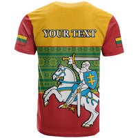 Personalised Lithuania T Shirt Lithuanian Coat Of Arms Mix Folk Pattern - Wonder Print Shop