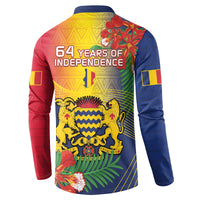 Chad Independence Day Button Sweatshirt Happy 64 Years Of Independence - Wonder Print Shop