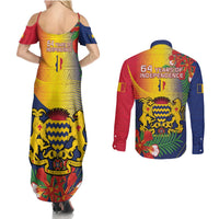 Chad Independence Day Couples Matching Summer Maxi Dress and Long Sleeve Button Shirt Happy 64 Years Of Independence - Wonder Print Shop