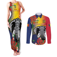 Chad Independence Day Couples Matching Tank Maxi Dress and Long Sleeve Button Shirt Happy 64 Years Of Independence - Wonder Print Shop