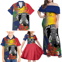 Chad Independence Day Family Matching Off Shoulder Maxi Dress and Hawaiian Shirt Happy 64 Years Of Independence - Wonder Print Shop