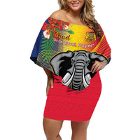 Chad Independence Day Family Matching Off Shoulder Short Dress and Hawaiian Shirt Happy 64 Years Of Independence - Wonder Print Shop