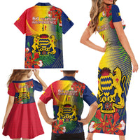 Chad Independence Day Family Matching Short Sleeve Bodycon Dress and Hawaiian Shirt Happy 64 Years Of Independence - Wonder Print Shop