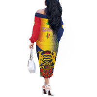 Chad Independence Day Off The Shoulder Long Sleeve Dress Happy 64 Years Of Independence - Wonder Print Shop
