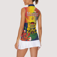 Chad Independence Day Women Sleeveless Polo Shirt Happy 64 Years Of Independence - Wonder Print Shop