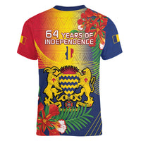 Chad Independence Day Women V-Neck T-Shirt Happy 64 Years Of Independence - Wonder Print Shop