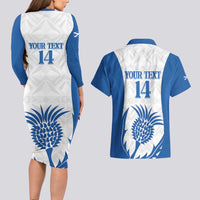 Scotland Rugby 2025 Custom Couples Matching Long Sleeve Bodycon Dress and Hawaiian Shirt Come On Thistle