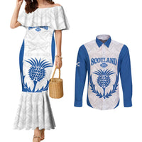Scotland Rugby 2025 Custom Couples Matching Mermaid Dress and Long Sleeve Button Shirt Come On Thistle
