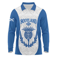 Scotland Rugby 2025 Custom Long Sleeve Polo Shirt Come On Thistle
