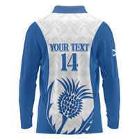Scotland Rugby 2025 Custom Long Sleeve Polo Shirt Come On Thistle