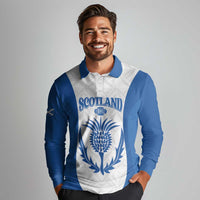 Scotland Rugby 2025 Custom Long Sleeve Polo Shirt Come On Thistle