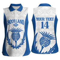 Scotland Rugby 2025 Custom Women Sleeveless Polo Shirt Come On Thistle