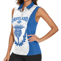 Scotland Rugby 2025 Custom Women Sleeveless Polo Shirt Come On Thistle