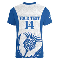 Scotland Rugby 2025 Custom Women V-Neck T-Shirt Come On Thistle