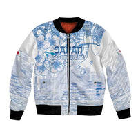Custom Japan Football Bomber Jacket Go Samurai Blue Sakura Tokyo Style