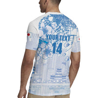Custom Japan Football Rugby Jersey Go Samurai Blue Sakura Tokyo Style