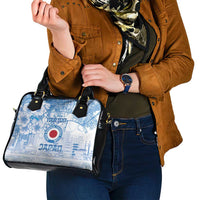 Custom Japan Football Shoulder Handbag Go Samurai Blue Sakura Tokyo Style