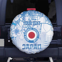 Custom Japan Football Spare Tire Cover Go Samurai Blue Sakura Tokyo Style