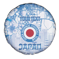 Custom Japan Football Spare Tire Cover Go Samurai Blue Sakura Tokyo Style